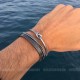 Bracelet Acier effet vielli - Jonc torsadé pour homme