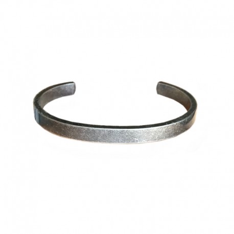 vintage Steel Bracelet - Men's flat cuff Bangle
