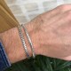 925 Sterling silver triangle shaped hammered bracelet - Men's jewelery