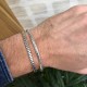 Bracelet jonc martelé en Argent 925 forme triangle - Bijou homme