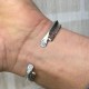 925 Sterling silver triangle shaped hammered bracelet - Men's jewelery