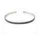 Bracelet jonc plat en Argent 925 - Gravé laurier - Bijou homme