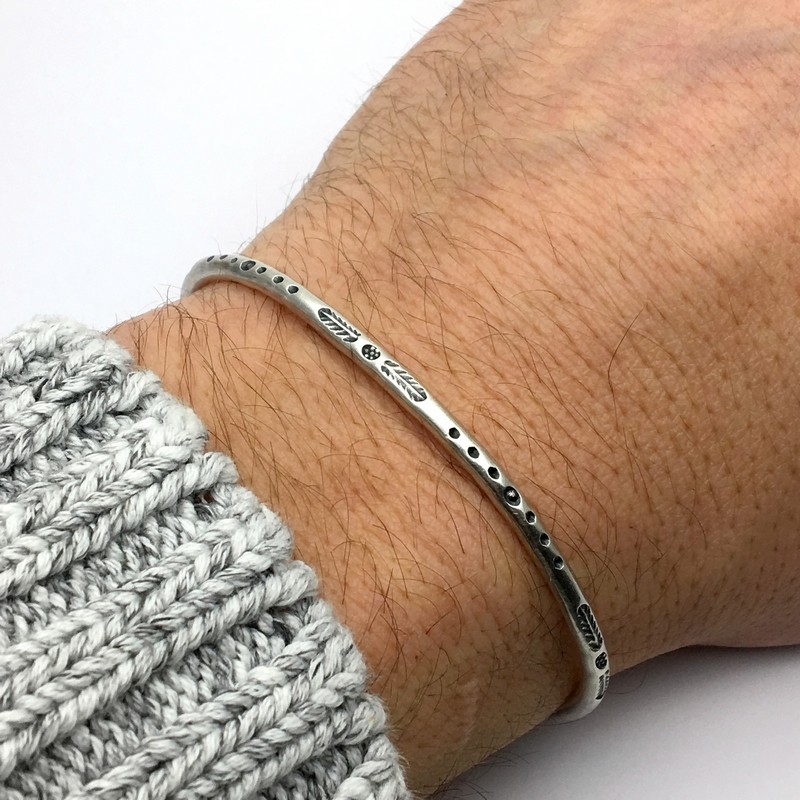 Bracelet snake en argent 925/1000 et têtes d'éléphants