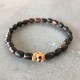 Bracelet tête de mort - Perle bois exotique de palmier (Homme / Femme)