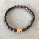 Bracelet tête de mort - Perle bois exotique de palmier (Homme / Femme)