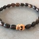 Bracelet tête de mort - Perle bois exotique de palmier (Homme / Femme)