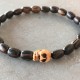 Head of death Skull Bracelet-exotic palm wood bead (man/woman)