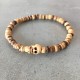 Skull Bracelet - exotic coconut wood bead (man/woman)