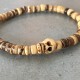 Skull Bracelet - exotic coconut wood bead (man/woman)