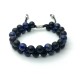 Bracelet DOUBLE Perle Onyx et Lapis Lazuli (mixte homme femme shamballa mala)
