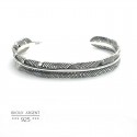 Bracelet jonc plume Navajo en Argent 925 - Bijou homme