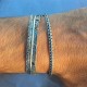 Jonc fin en Argent 925 - Bracelet motif ethnique Indien - Bijou homme