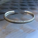 Jonc fin en Argent 925 - Bracelet gravé de losange - Bijou homme