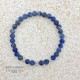 Bracelet 6mm en pierres naturelles de Lapis Lazuli dépolies avec perles en argent 925 KPC51