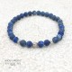 Bracelet 6mm en pierres naturelles de Lapis Lazuli dépolies avec perles en argent 925 KPC51