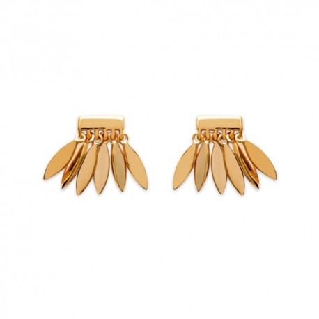 Gold plated stud earrings - L'INDIENNE