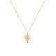 Fine chain necklace with gold plated leaf pendant - JUNGLE