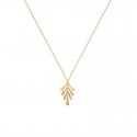 Fine chain necklace with gold plated leaf pendant - JUNGLE