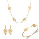 Fine chain necklace with gold plated leaf pendant - JUNGLE