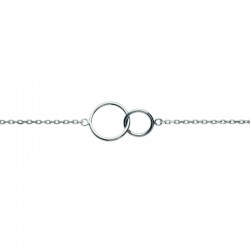 Two interlaced silver 925 circles bracelet - DEESSE