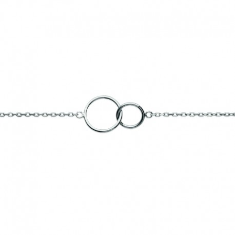 Two interlaced silver 925 circles bracelet - DEESSE