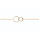 Two interlaced gold plated circles bracelet - DEESSE