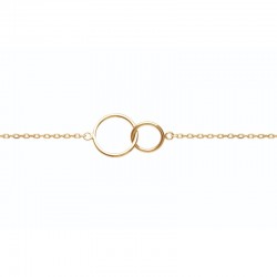 Two interlaced gold plated circles bracelet - DEESSE