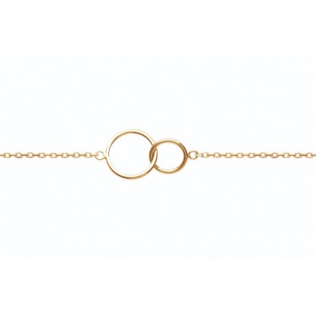 Two interlaced gold plated circles bracelet - DEESSE