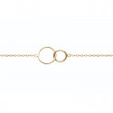 Two interlaced gold plated circles bracelet - DEESSE