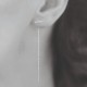 Boucles d'oreilles barre de zircon et chaîne pendante en argent 925