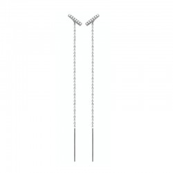 Zircon bar earrings and pendant chain in 925 silver