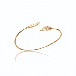 Gold Plated Fine Feather Bangle - L'INDIENNE