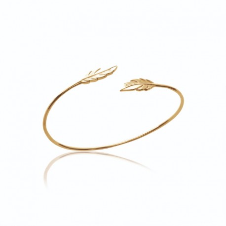 Gold Plated Fine Feather Bangle - L'INDIENNE