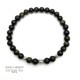 Bracelet 6mm en pierres naturelles d'obsidienne dorées avec perles en argent 925