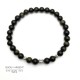 Bracelet 6mm natural gemstone of golden obsidian with beads in silver 925