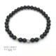 Bracelet 6mm en pierres naturelles, onyx noir avec perles en argent 925