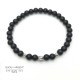 Bracelet 6mm natural gemstone of black onyx with beads in silver 925
