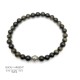 Bracelet 6mm natural gemstone of golden obsidian with bead in silver 925