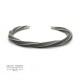 Silver 925 vintage thick twisted bangle bracelet - Men's jewelery