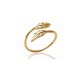 Ring with two feathers gold plated - L'INDIENNE