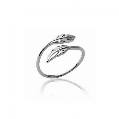 Ring with two feathers silver 925 - L'INDIENNE