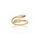 Ring with two feathers gold plated - L'INDIENNE