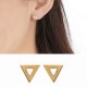 gold plated openwork triangles stud earrings