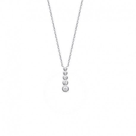 925 silver necklace with zirconia waterfall pendant, CZ - DEESSE