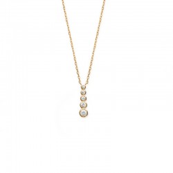 gold plated necklace with zirconia waterfall pendant, CZ - DEESSE