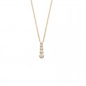 gold plated necklace with zirconia waterfall pendant, CZ - DEESSE