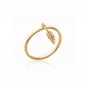 circle ring and tiny gold plated feather pendant - L'INDIENNE