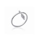 circle ring and tiny silver 925 feather pendant - L'INDIENNE