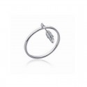 circle ring and tiny silver 925 feather pendant - L'INDIENNE