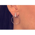 925 silver circle earrings with inlaid zircons - DÉESSE